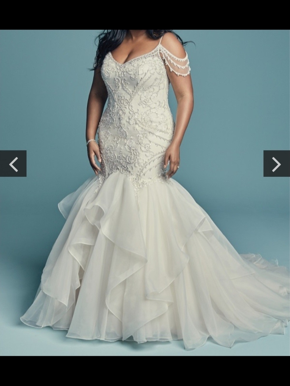 Maggie Sottero Ivory Beaded Mermaid Wedding Dress
